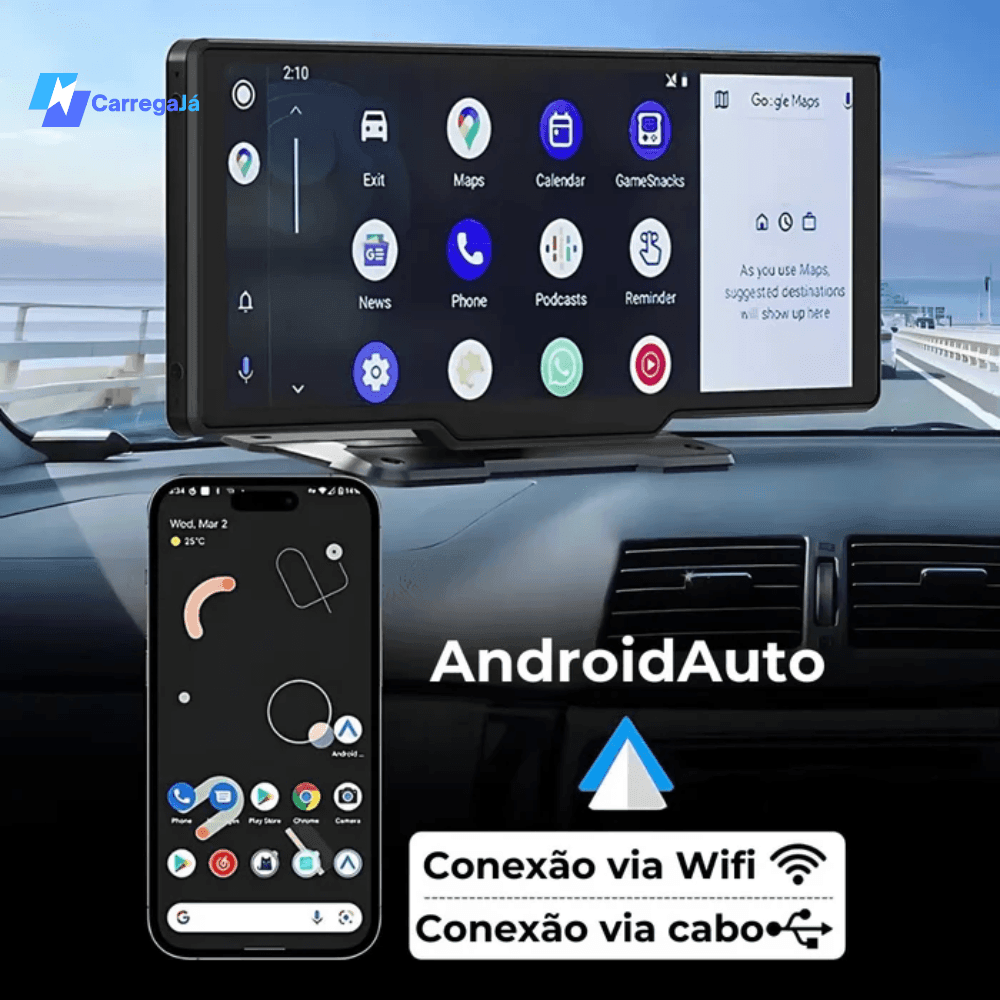 Tela Multimídia com CarPlay e Android Auto | Carrega Já 2.0 | + 🎁 Oferta Exclusia - LandCar
